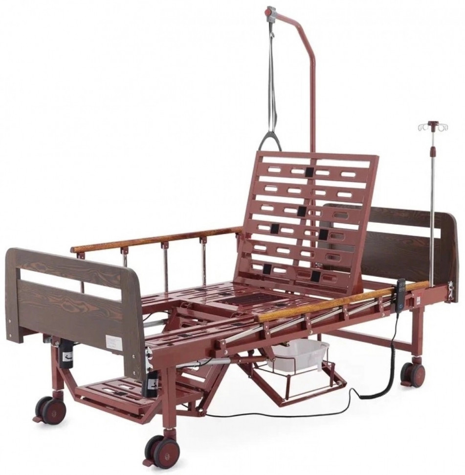 Кровать для лежачих больных электрическая MMED-MOS YG-2 (ЛДСП кор, 6 секций, матрас, уголки, столик, ванночка, К, ТУ)