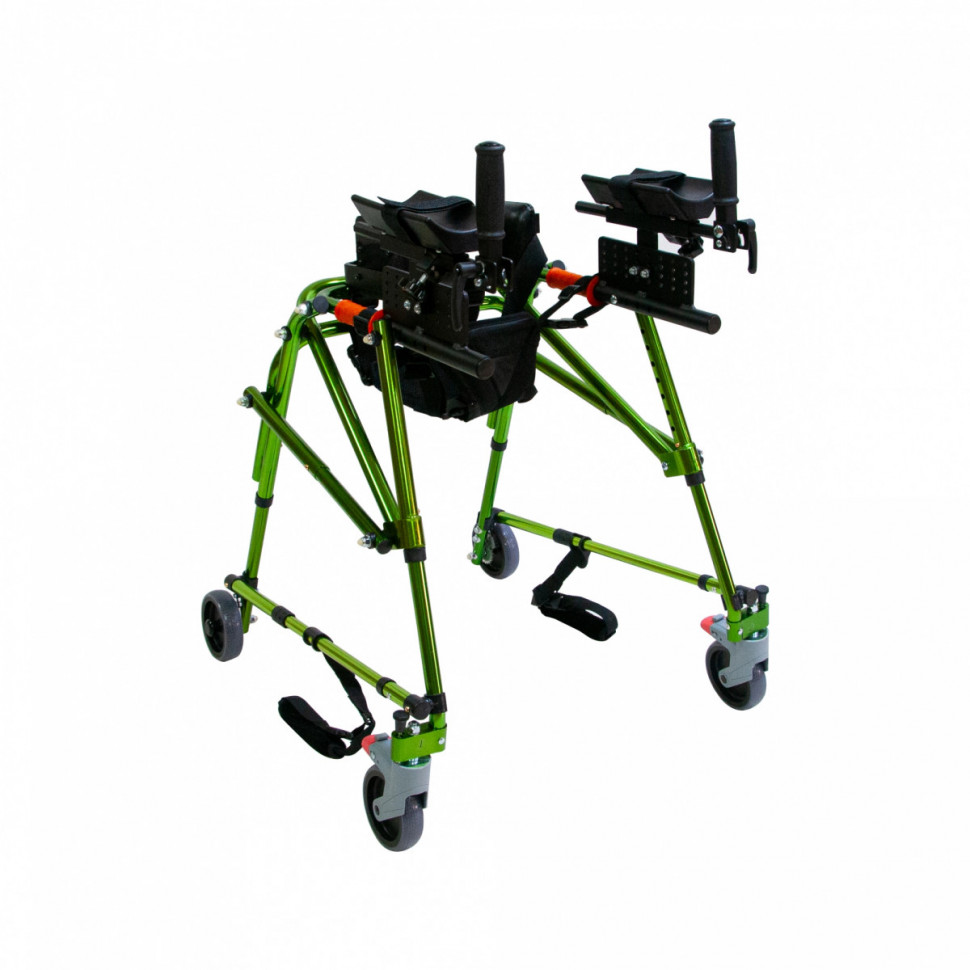 Ходунки для детей больных ДЦП с подлокотной опорой и фиксатором голеностопа Мега-913